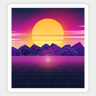 Classic Sunset Synthwave Sticker